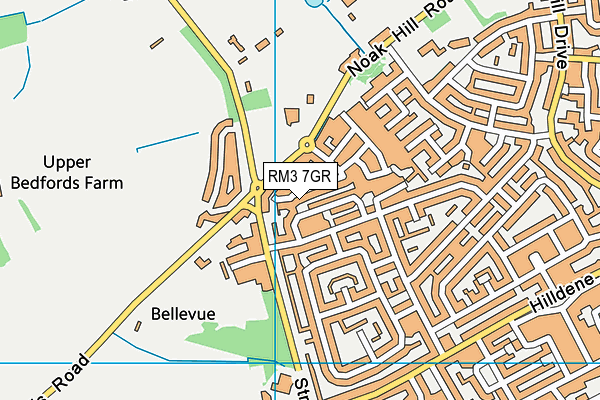 RM3 7GR map - OS VectorMap District (Ordnance Survey)