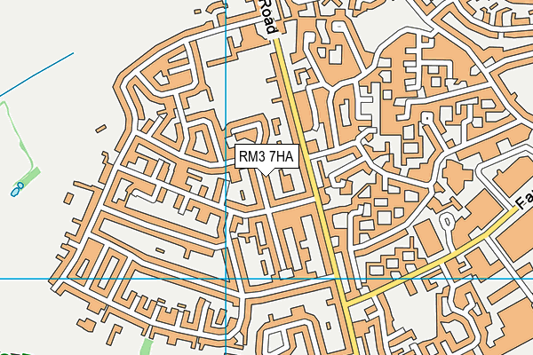 RM3 7HA map - OS VectorMap District (Ordnance Survey)