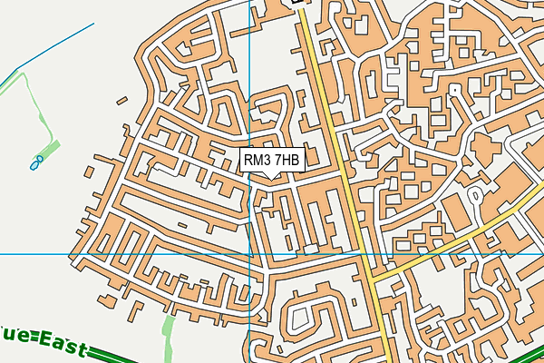 RM3 7HB map - OS VectorMap District (Ordnance Survey)
