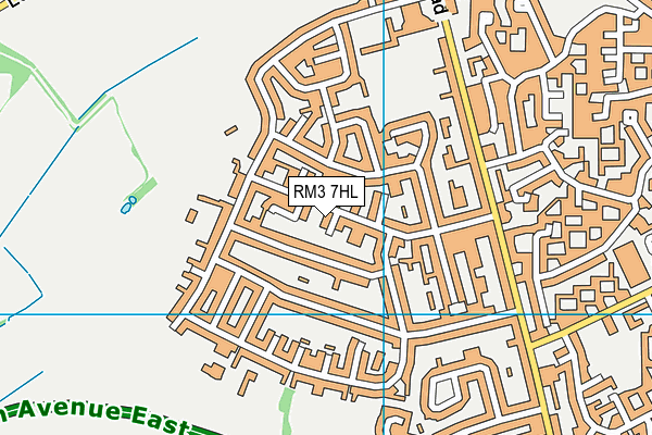 RM3 7HL map - OS VectorMap District (Ordnance Survey)
