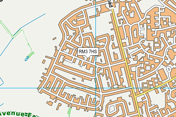 RM3 7HS map - OS VectorMap District (Ordnance Survey)