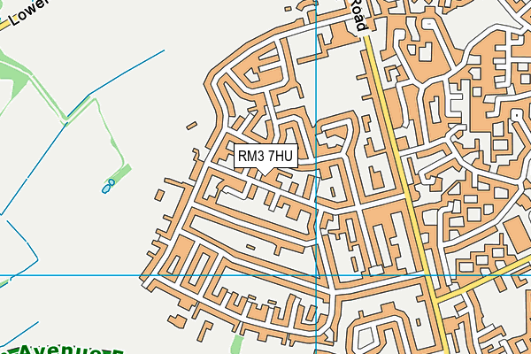 RM3 7HU map - OS VectorMap District (Ordnance Survey)