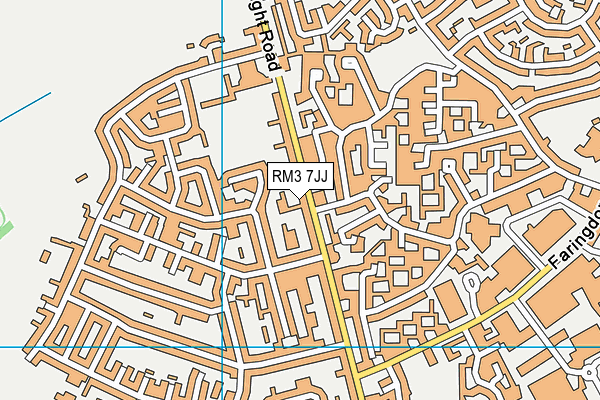 RM3 7JJ map - OS VectorMap District (Ordnance Survey)