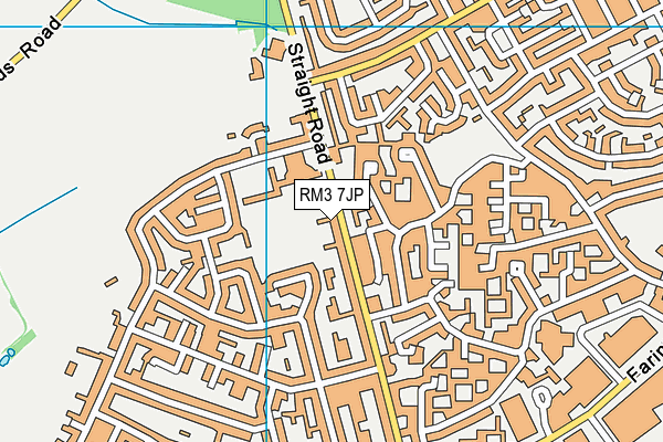 RM3 7JP map - OS VectorMap District (Ordnance Survey)