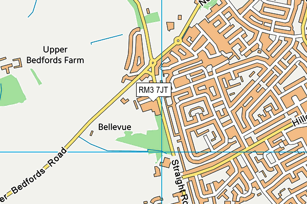 RM3 7JT map - OS VectorMap District (Ordnance Survey)