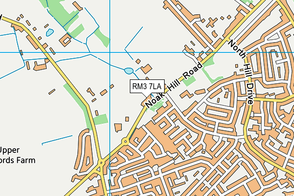 RM3 7LA map - OS VectorMap District (Ordnance Survey)