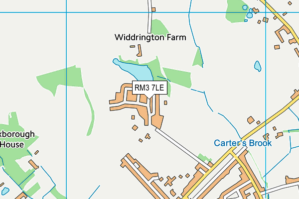 RM3 7LE map - OS VectorMap District (Ordnance Survey)