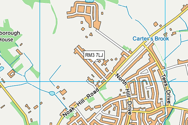 RM3 7LJ map - OS VectorMap District (Ordnance Survey)