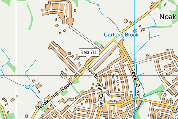 RM3 7LL map - OS VectorMap District (Ordnance Survey)