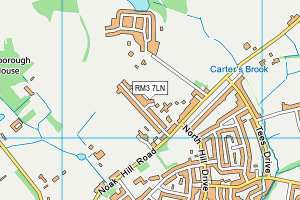 RM3 7LN map - OS VectorMap District (Ordnance Survey)