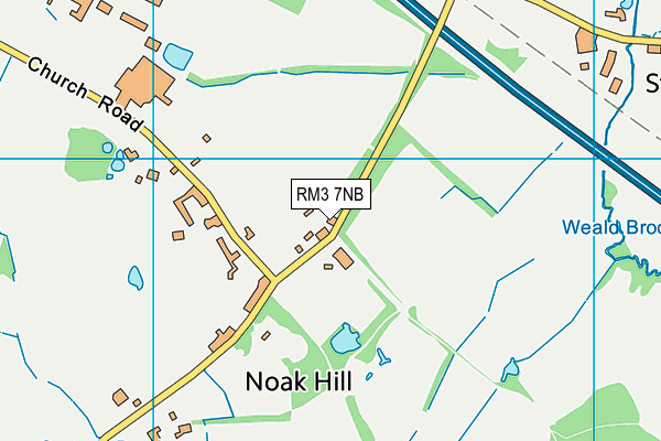 RM3 7NB map - OS VectorMap District (Ordnance Survey)