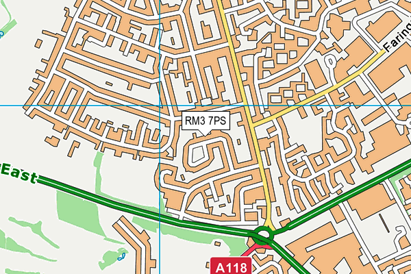 RM3 7PS map - OS VectorMap District (Ordnance Survey)