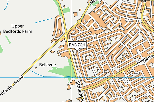 RM3 7QH map - OS VectorMap District (Ordnance Survey)