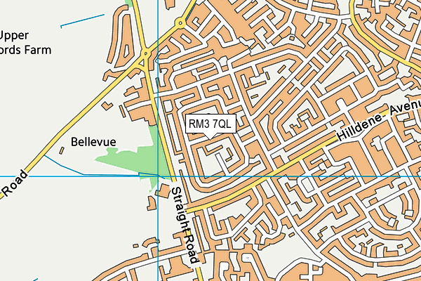 RM3 7QL map - OS VectorMap District (Ordnance Survey)