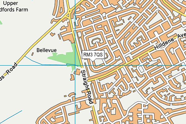 RM3 7QS map - OS VectorMap District (Ordnance Survey)