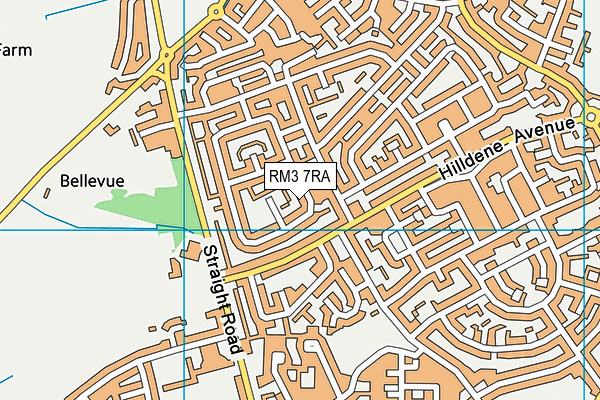 RM3 7RA map - OS VectorMap District (Ordnance Survey)