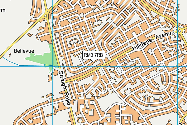 RM3 7RB map - OS VectorMap District (Ordnance Survey)