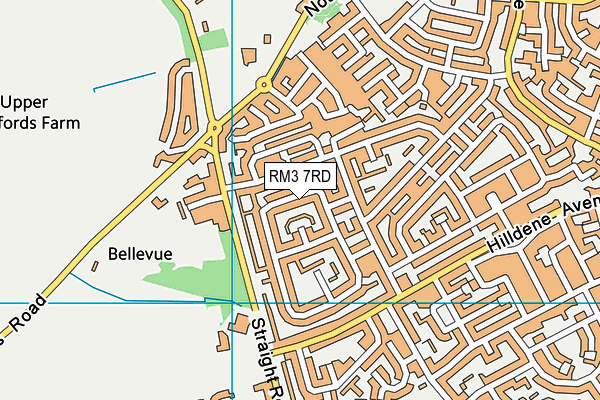 RM3 7RD map - OS VectorMap District (Ordnance Survey)