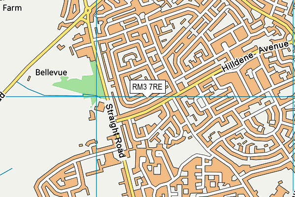 RM3 7RE map - OS VectorMap District (Ordnance Survey)