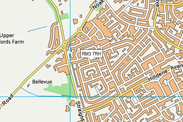 RM3 7RH map - OS VectorMap District (Ordnance Survey)