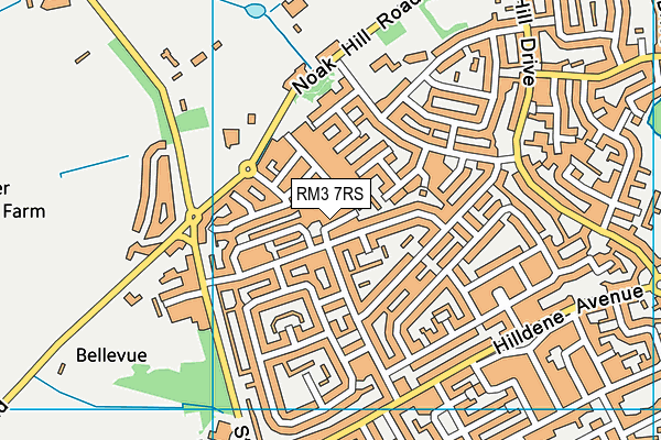 RM3 7RS map - OS VectorMap District (Ordnance Survey)