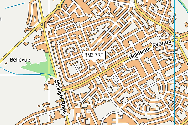 RM3 7RT map - OS VectorMap District (Ordnance Survey)