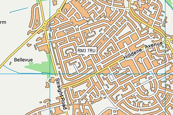 RM3 7RU map - OS VectorMap District (Ordnance Survey)