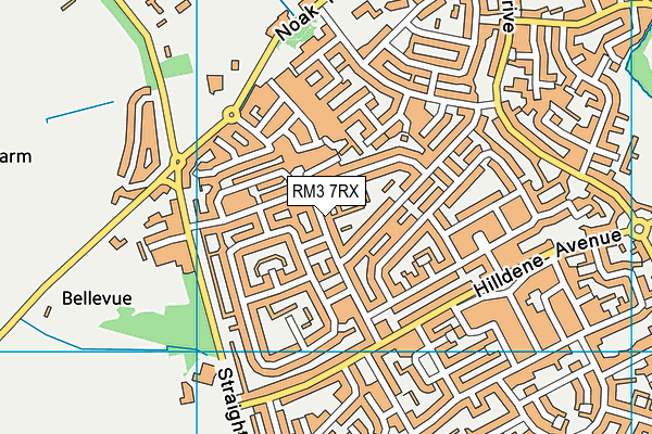 RM3 7RX map - OS VectorMap District (Ordnance Survey)