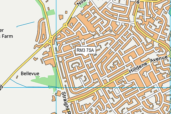 RM3 7SA map - OS VectorMap District (Ordnance Survey)