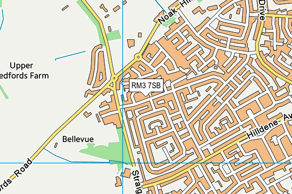 RM3 7SB map - OS VectorMap District (Ordnance Survey)