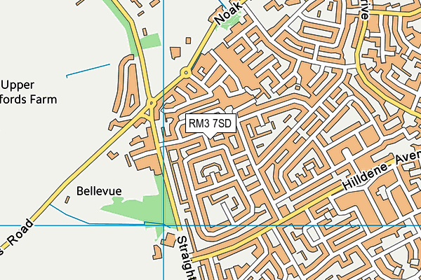 RM3 7SD map - OS VectorMap District (Ordnance Survey)