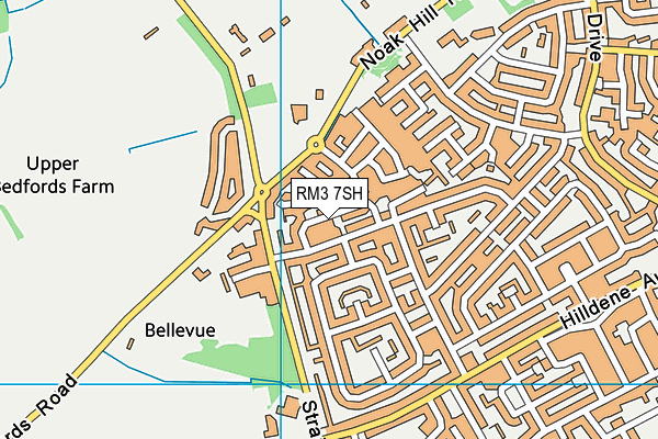 RM3 7SH map - OS VectorMap District (Ordnance Survey)