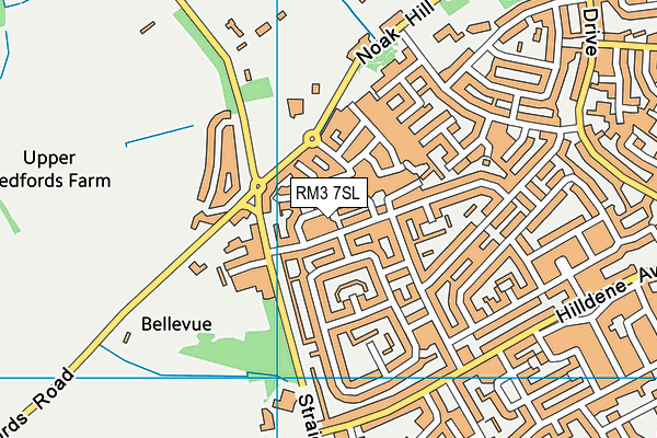 RM3 7SL map - OS VectorMap District (Ordnance Survey)