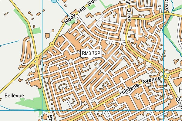 RM3 7SP map - OS VectorMap District (Ordnance Survey)