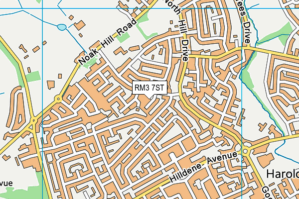 RM3 7ST map - OS VectorMap District (Ordnance Survey)
