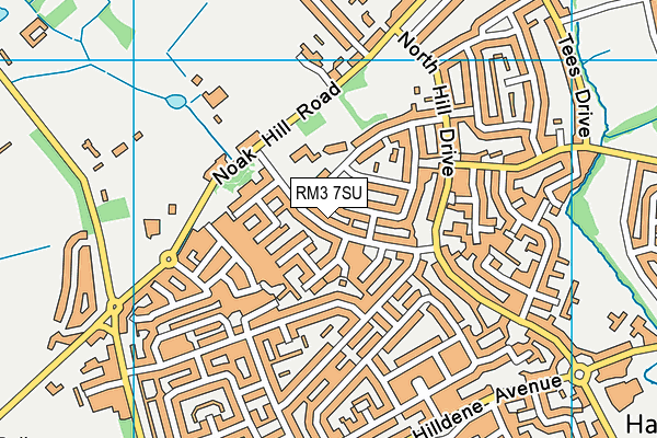 RM3 7SU map - OS VectorMap District (Ordnance Survey)