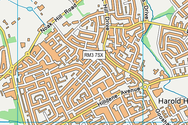 RM3 7SX map - OS VectorMap District (Ordnance Survey)