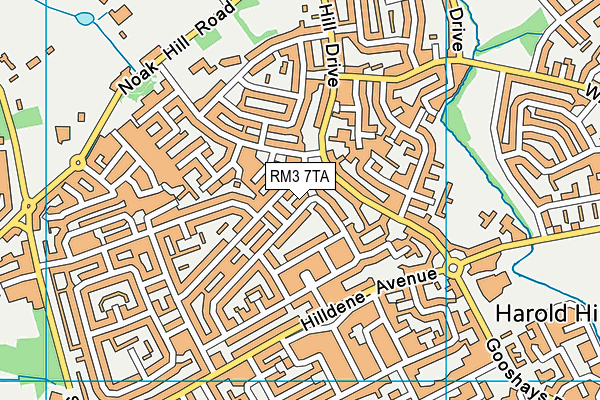RM3 7TA map - OS VectorMap District (Ordnance Survey)