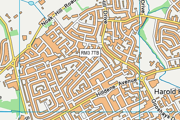 RM3 7TB map - OS VectorMap District (Ordnance Survey)
