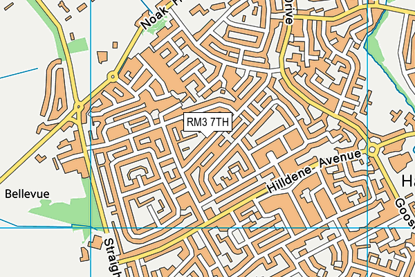 RM3 7TH map - OS VectorMap District (Ordnance Survey)