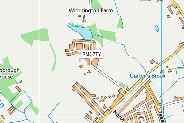 RM3 7TY map - OS VectorMap District (Ordnance Survey)
