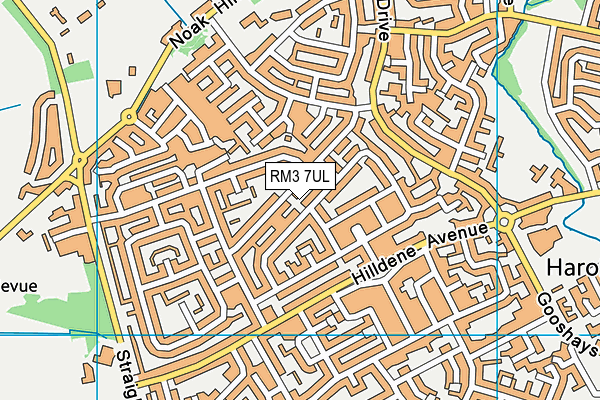 RM3 7UL map - OS VectorMap District (Ordnance Survey)