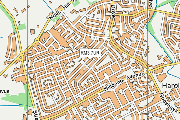 RM3 7UR map - OS VectorMap District (Ordnance Survey)