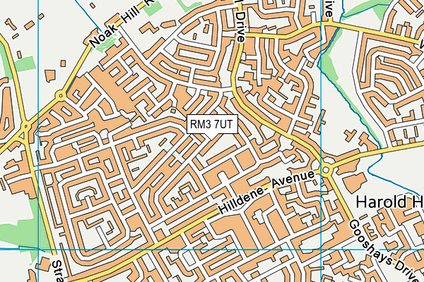 RM3 7UT map - OS VectorMap District (Ordnance Survey)