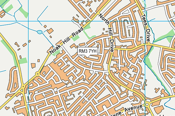 RM3 7YH map - OS VectorMap District (Ordnance Survey)