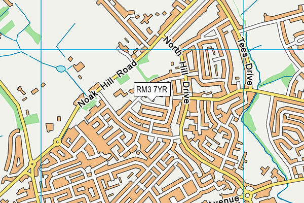 RM3 7YR map - OS VectorMap District (Ordnance Survey)
