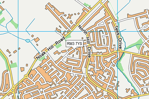RM3 7YS map - OS VectorMap District (Ordnance Survey)