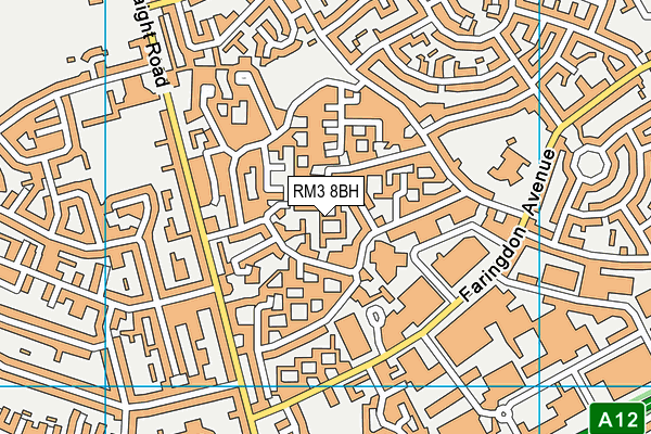 RM3 8BH map - OS VectorMap District (Ordnance Survey)