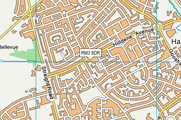 RM3 8DR map - OS VectorMap District (Ordnance Survey)