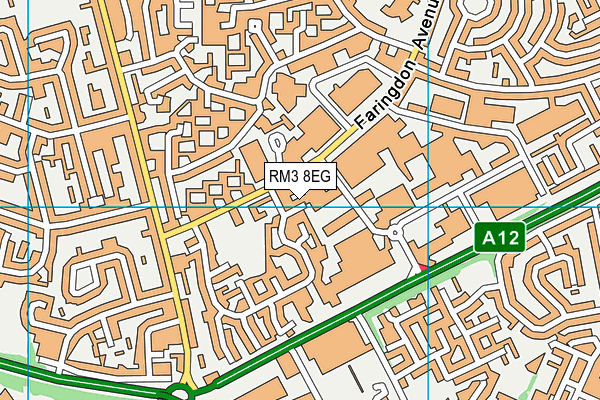 RM3 8EG map - OS VectorMap District (Ordnance Survey)